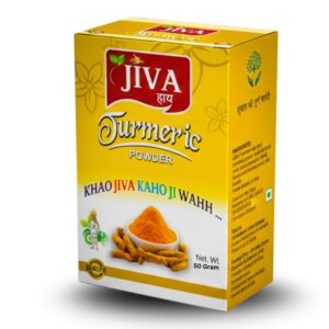 Jiva Foods 100% Pure Haldi (Turmeric) Powder | 50 gm | Natural & Unadulterated | Bright Color, Rich Aroma & High Curcumin Content