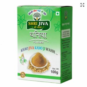 Sri Jiva Foods 100% Pure Coriander (Dhaniya) Powder | 100 gm | Freshly Ground from Whole Seeds | Natural, Aromatic & Flavorful Masala